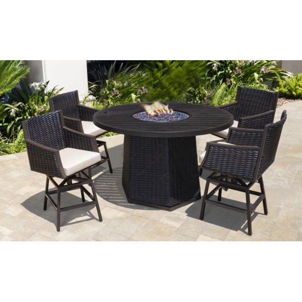 5 Pc High Dinning Set with Fire Table