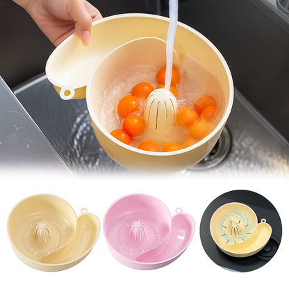 4-in-1 Fruit & Vegetable Washing Bowl | Automatic Fruit Washer, Salad Spinner & Colander