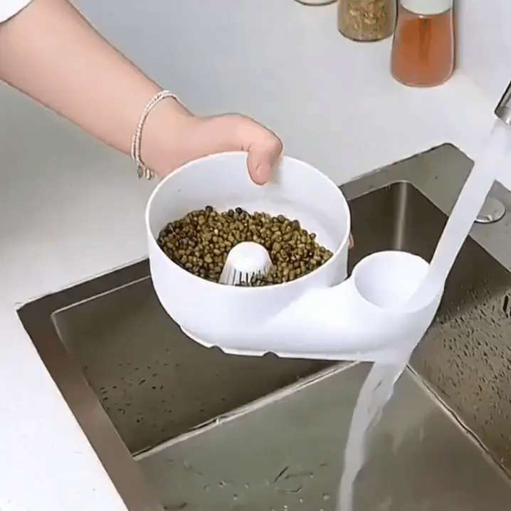 4-in-1 Fruit & Vegetable Washing Bowl | Automatic Fruit Washer, Salad Spinner & Colander