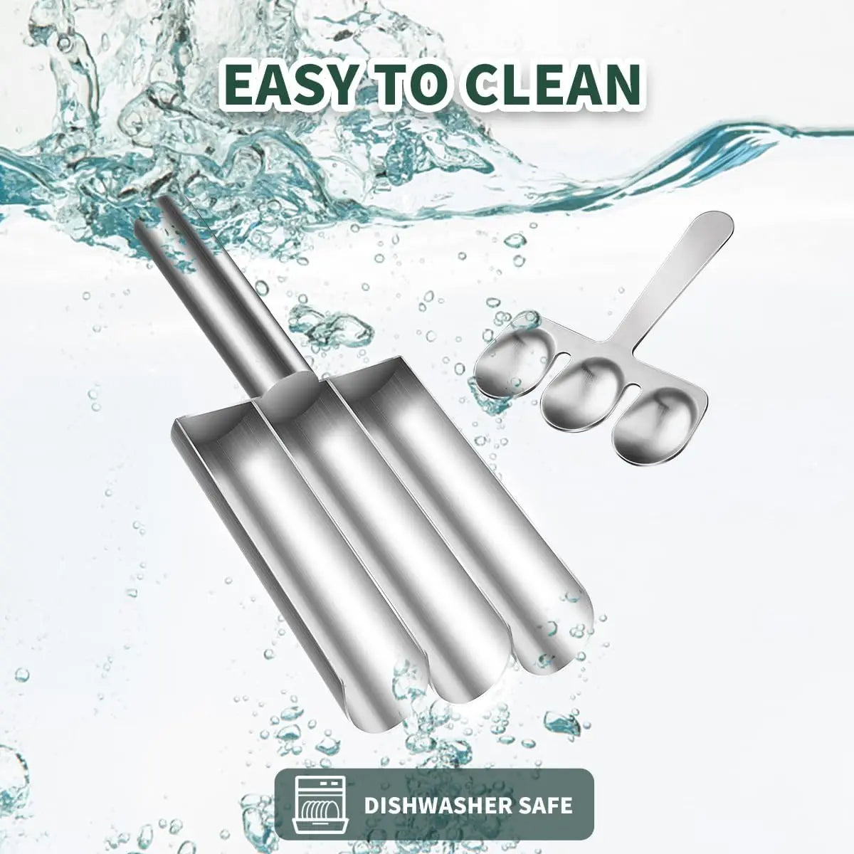 Triple Meatball Maker | Stainless Steel 3-in-1 Meatball Scoop with Cutting Spade