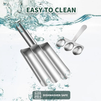 Triple Meatball Maker | Stainless Steel 3-in-1 Meatball Scoop with Cutting Spade