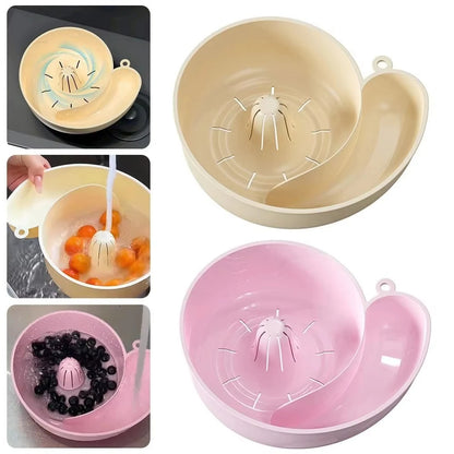 4-in-1 Fruit & Vegetable Washing Bowl | Automatic Fruit Washer, Salad Spinner & Colander