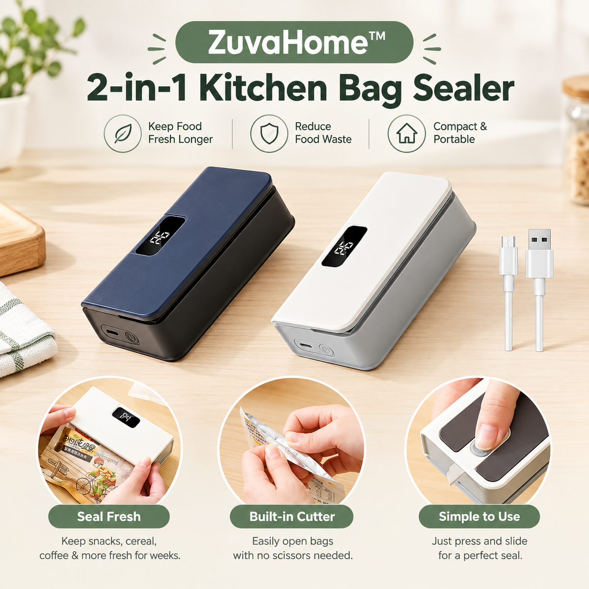 2-in-1 Kitchen Bag Sealer