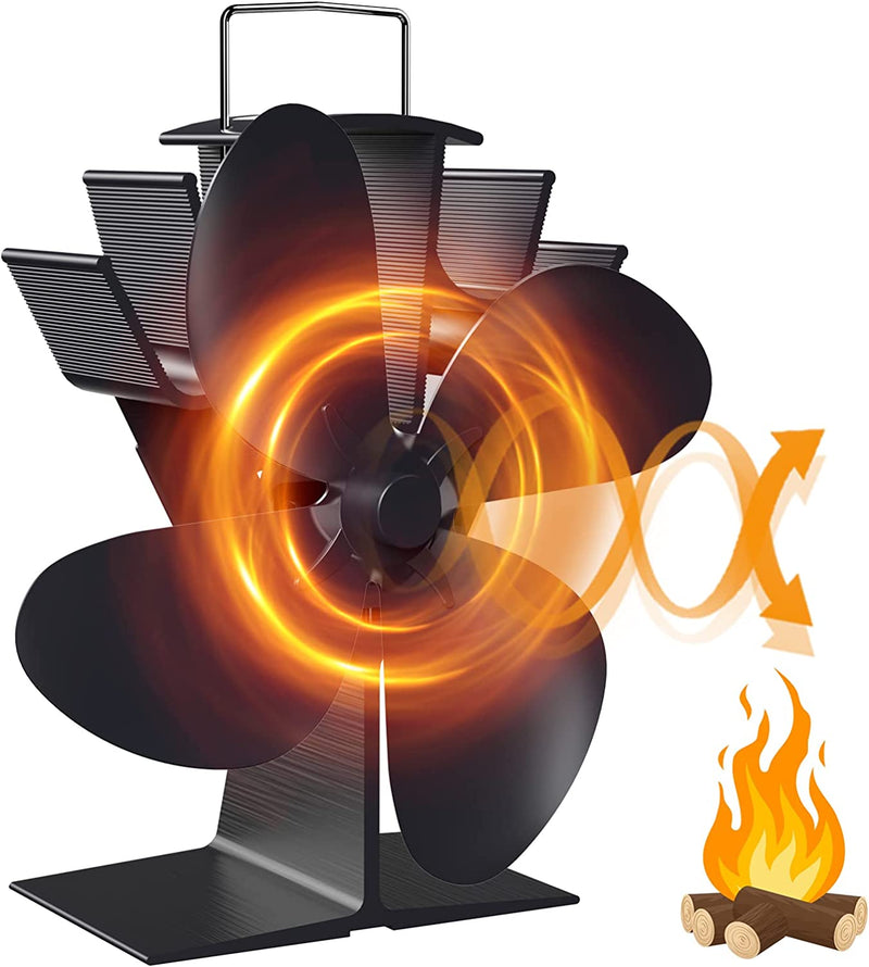 Heat Powered Fireplace Stove Fan - 4 Blades