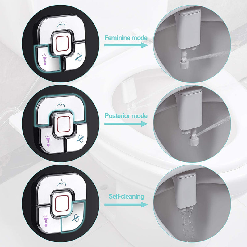 Bidet Attachment -  Non-Electric Cold Water Bidet Toilet Seat Attachment with Pressure Controls