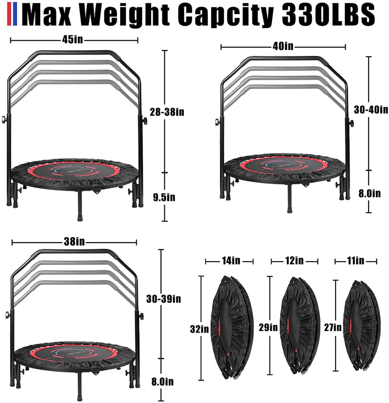 (Heavyduty) 40" Trampoline for Adults/Kids (Indoor/Outdoor)