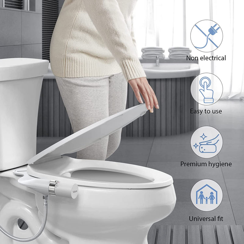 Ultra-Slim Bidet Attachment for Toilet, Dual Nozzle (Feminine/Posterior Wash)