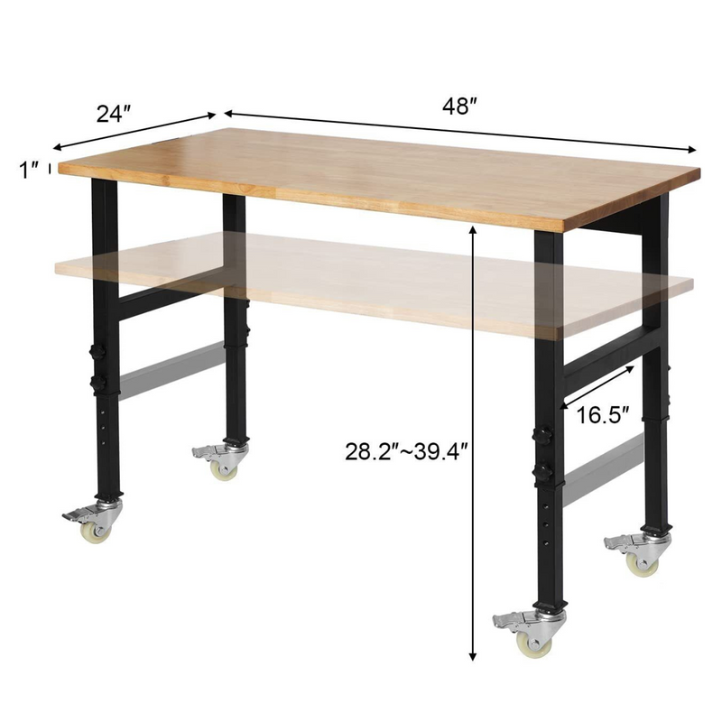 Portable Adjustable Woodworking Garage Workbench Table