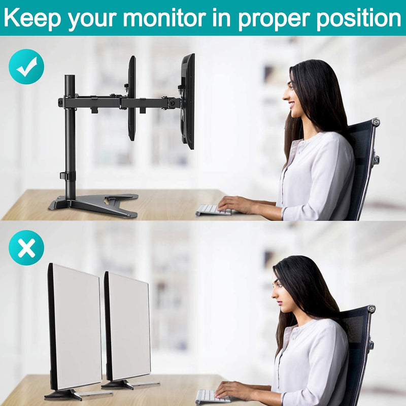 Dual Monitor Stand -  Mount Fits 2 Screens 