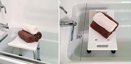 Adjustable Lightweight Shower Seat, Bathtub Stool, White