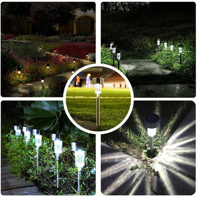 24PCS White LED Solar Lawn Path Lights