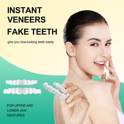 Fake Teeth, 2 PCS Veneers Dentures Socket for Women and Men