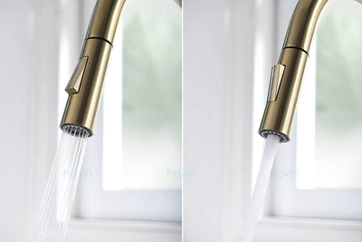 Gold Kitchen Faucet with Pull down Sprayer Head