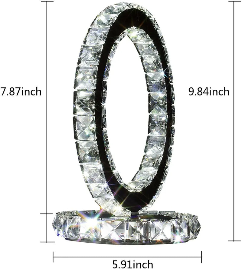 Round Crystal Table Lamp Led Strip