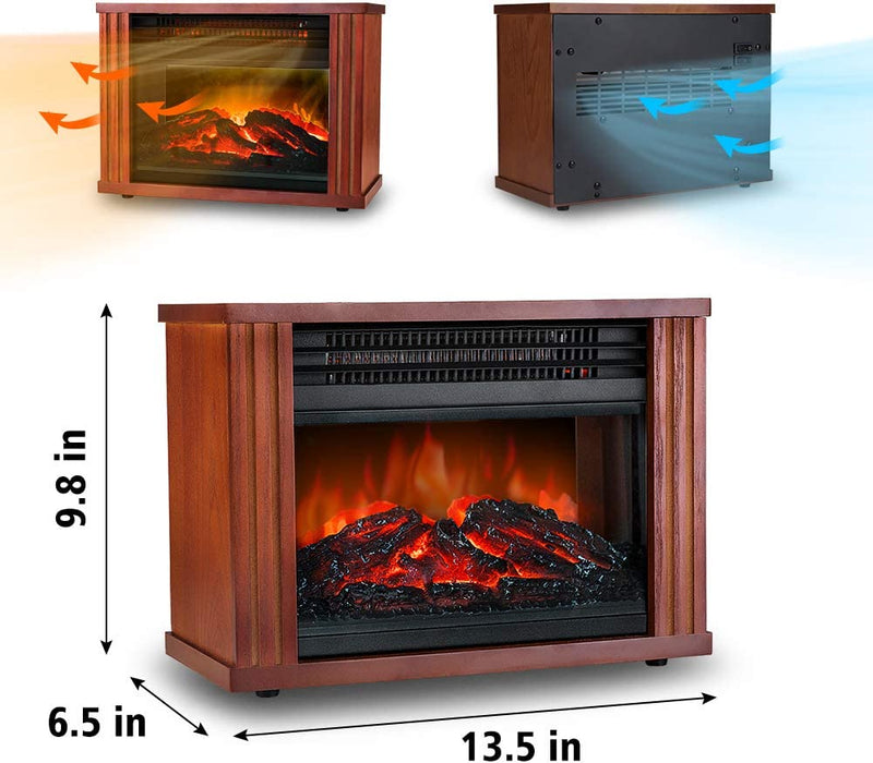 Electric Fireplace Heater - Portable Wood Fireplace Stove (1500W)