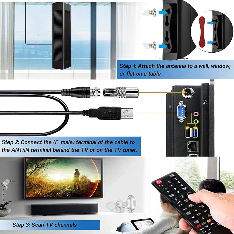 Digital Antenna for Smart TV - Amplified HDTV 350+ Mile Range
