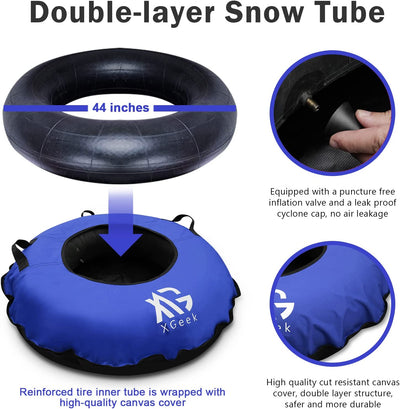44" Heavy Duty Snow Tube Sleds for Adults & Kids