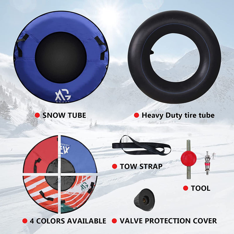 44" Heavy Duty Snow Tube Sleds for Adults & Kids