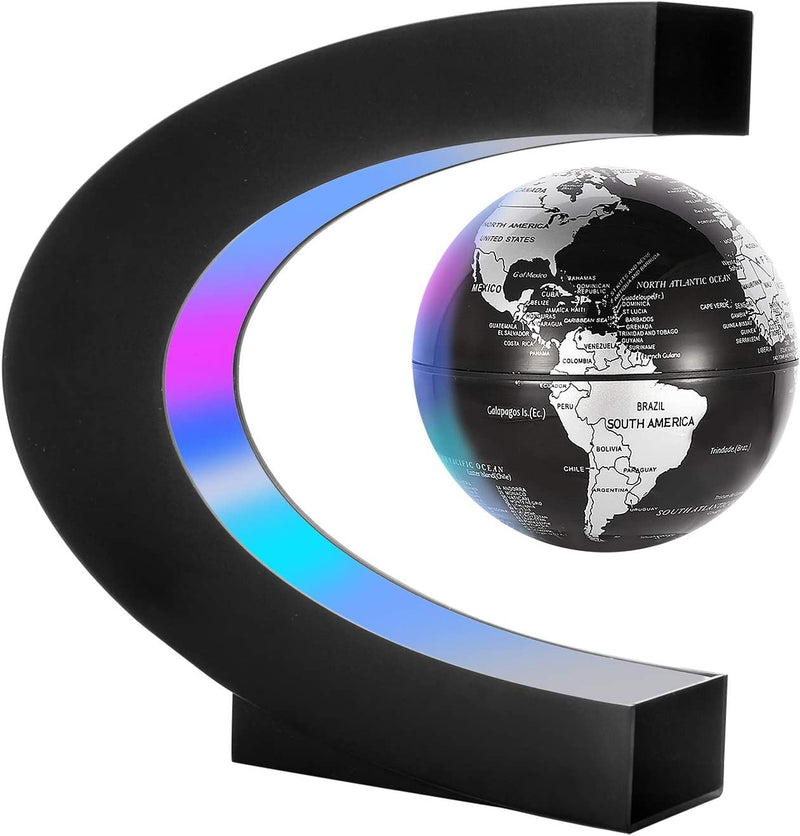 Magnetic Levitation Floating World Map Globe with C Shape Base