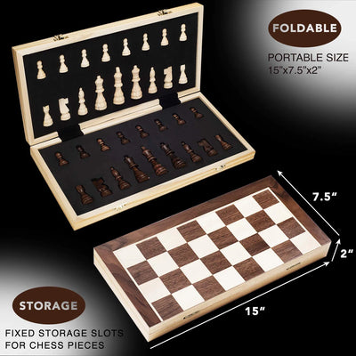 Magnetic Wooden Chess Set (Kids and Adults)