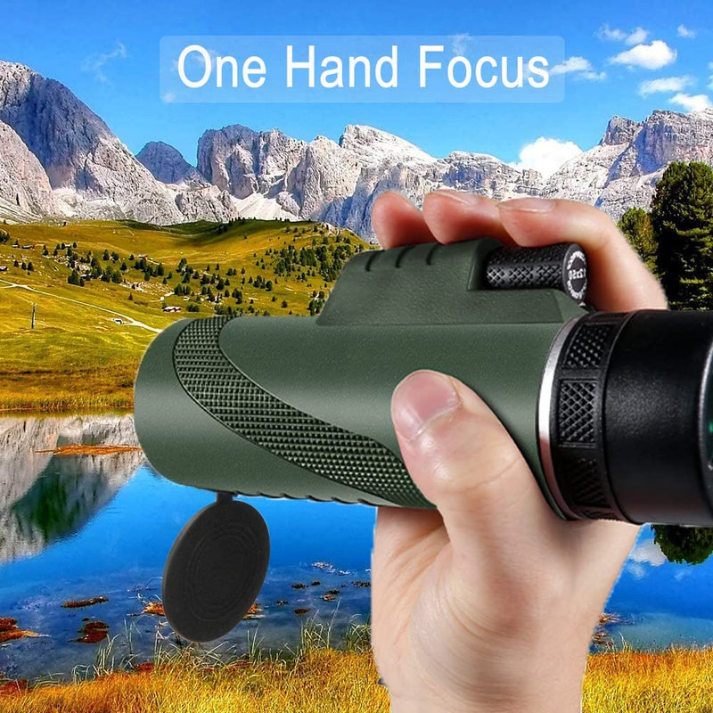 Outdoor Monocular Telescope for Adults with with Phone Holder and Metal Tripod