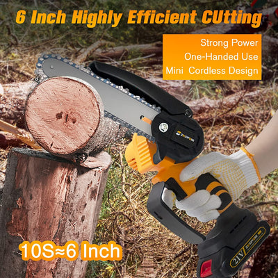 Mini Chainsaw Cordless Small Chainsaw - 6 Inch Battery Powered Chainsaw