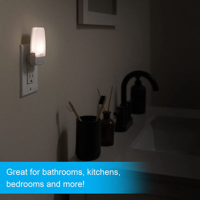 GE LED Night Light, Plug-In, Dusk to Dawn Sensor, Warm White, Ul-Certified, Energy Efficient, Ideal Nightlight for Bedroom, Bathroom, Nursery, Hallway, Kitchen, 30966, 2 Pack