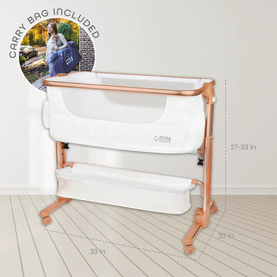 Baby Bassinet - Bedside Sleeper for Baby (White and Gold)