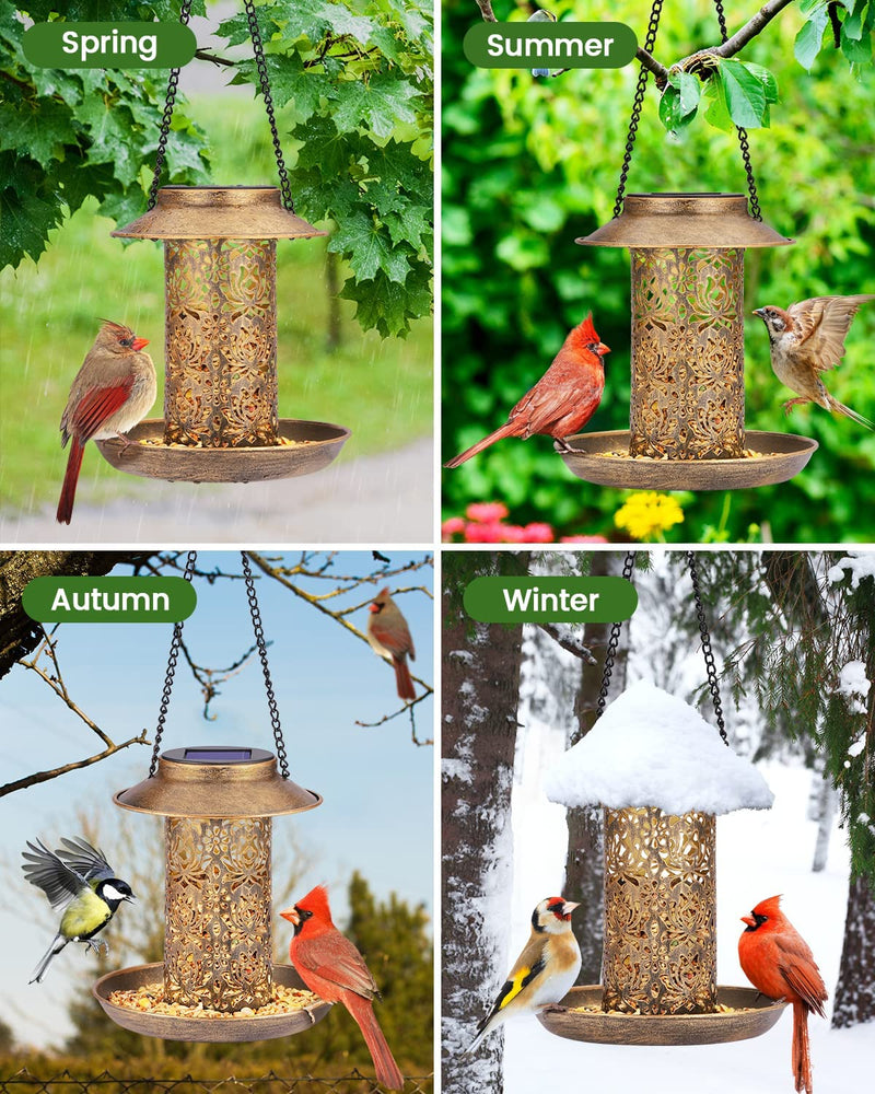 Solar Bird Feeder for Outdoors Hanging