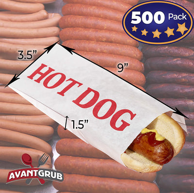 Hotdog Wrapper Sleeves 500 Pack