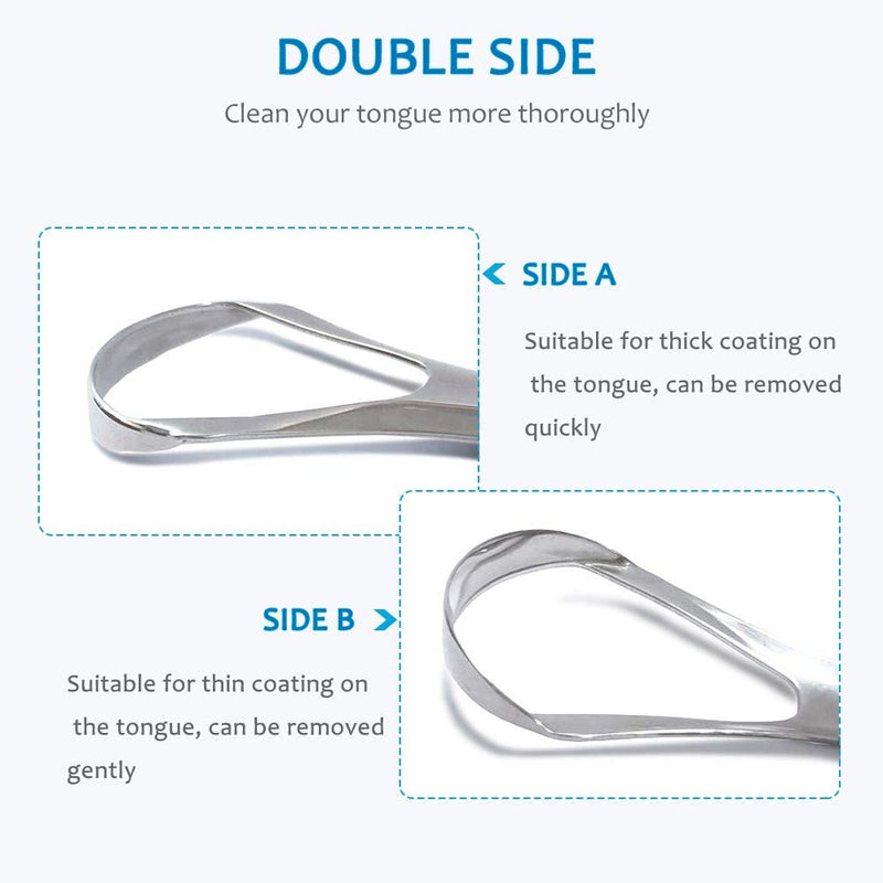 2-Pack Tongue Scraper - Stainless Steel Tongue Cleaner