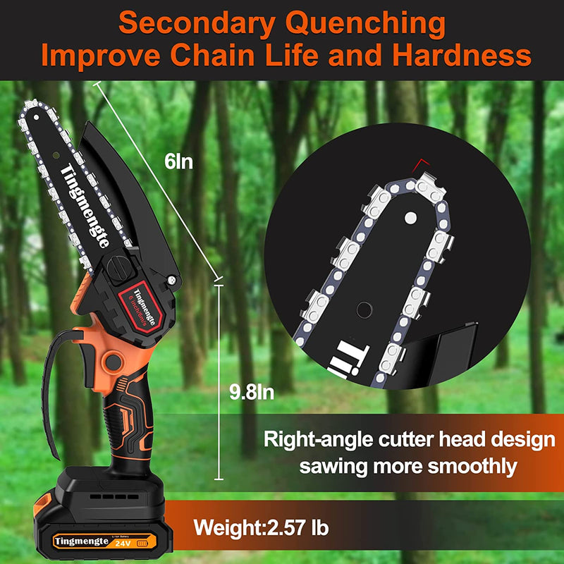 Cordless Mini Chainsaw 6 Inch (Battery Powered)
