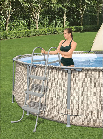 13 FT X 42 Inches Power Steel Frame above Ground Backyard Swimming Pool Set with Filter Pump, Ladder, and Canopy