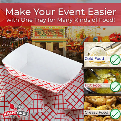 Heavy Duty Greaseproof Paper Food Trays 200 Pk. Recyclable