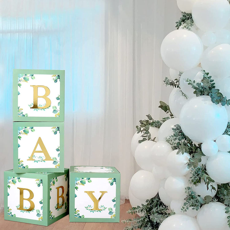 Sage Green Baby Shower Boxes for Birthday Party Decorations