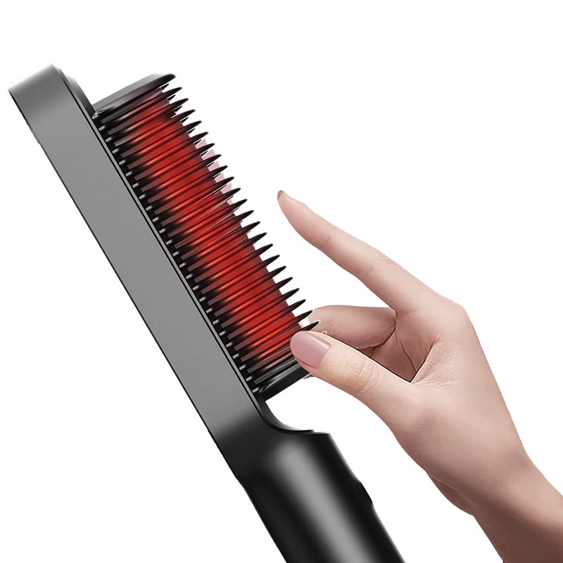 Electric Heated Hair Brush Ceramic Straightener