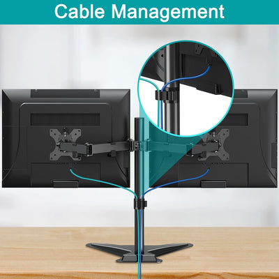 Dual Monitor Stand -  Mount Fits 2 Screens 