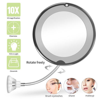 10X Magnifying LED Lighted Flexible Mirror