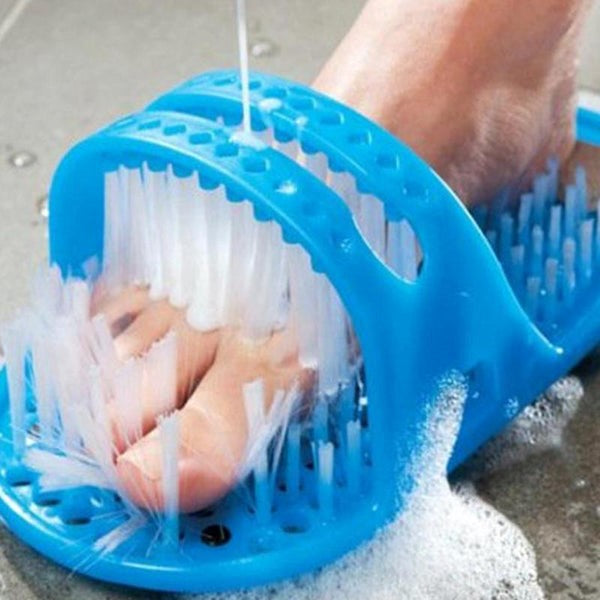 Foot shower scrubber