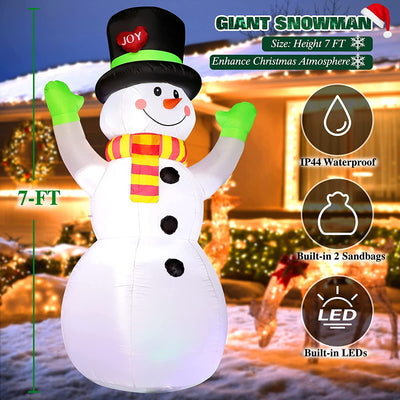 7 FT Christmas Inflatables Giant Snowman Outdoor